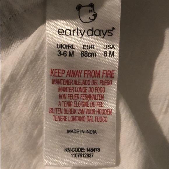 Baby Girl White Top with Navy Blue Stripes - Picture 4 of 4